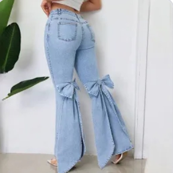 SHEIN Denim - Shein Bow Tie Jeans